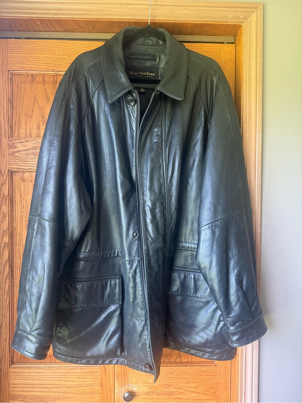 Marc New York Black Soft Leather  Jacket Mens XXL
